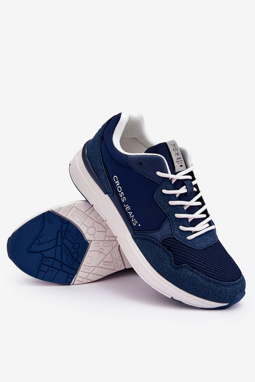 Męskie Buty Sportowe Cross Jeans LL1R4051 Granatowe