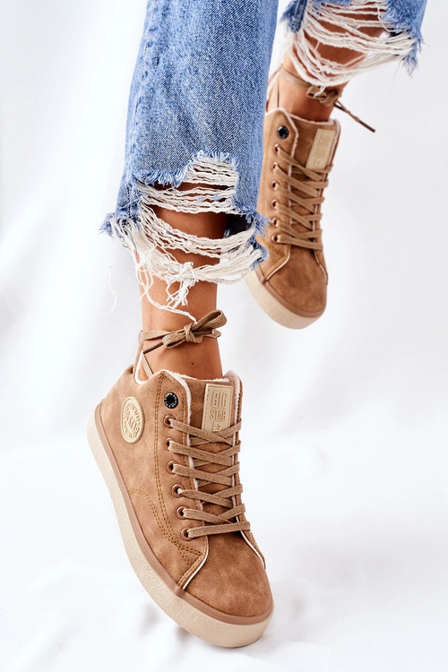 Skórzane Ocieplane Trampki Big Star II274149 Camel