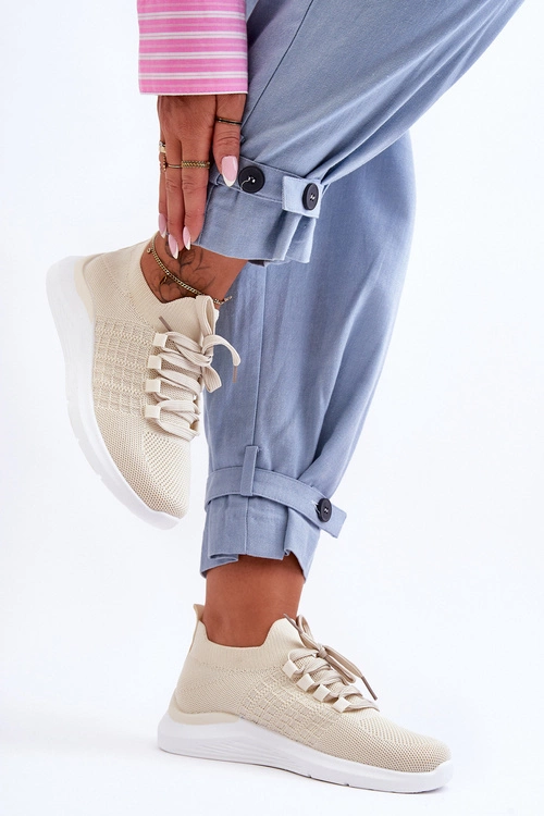 Klasyczne Damskie Buty Sportowe Jasnobeżowe Nikilla