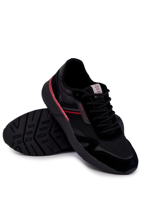 Męskie Buty Sportowe Sneakersy Cross Jeans JJ1R4016C Czarne