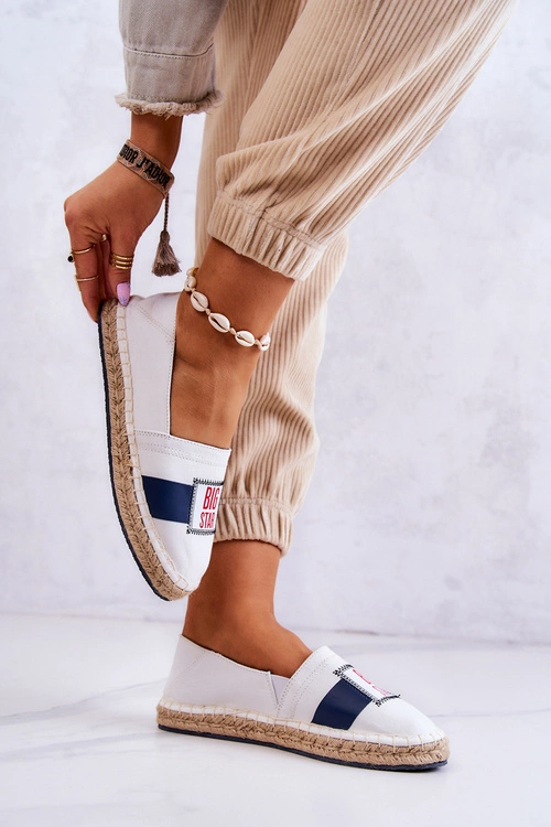 Damskie Espadryle Wsuwane Big Star JJ274964 Biało-Granatowe