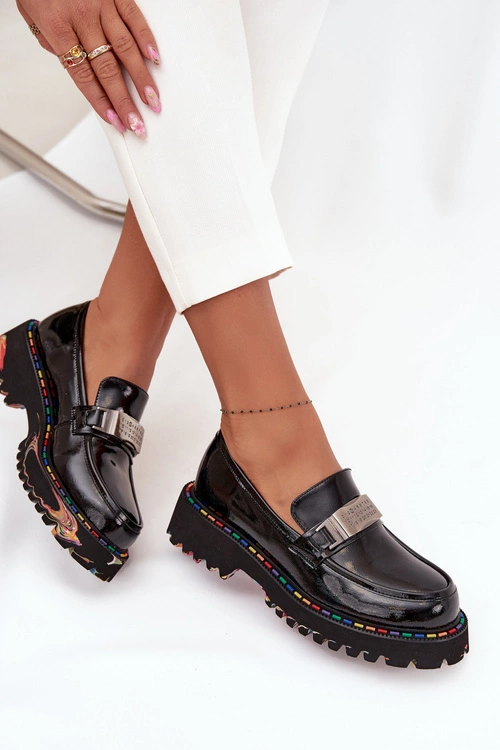 Półbuty Mokasyny Damskie Z Lakierowanej Skóry Artiker 57C0070 Czarne