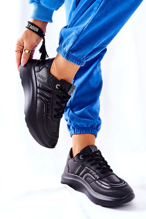 Damskie Sportowe Buty Memory Foam Big Star II274332 Czarne