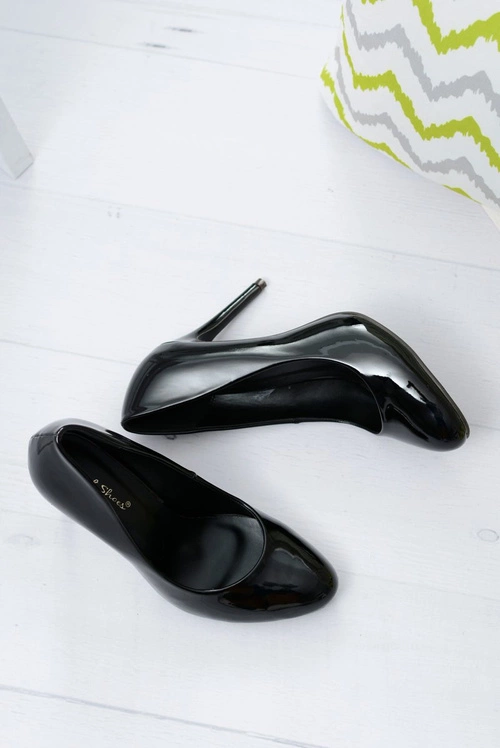 Czarne Lakierowane Szpilki Sophia