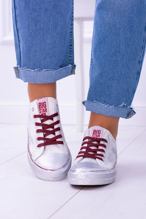 Big Star Białe Posrebrzane Tenisówki Trampki BB274014