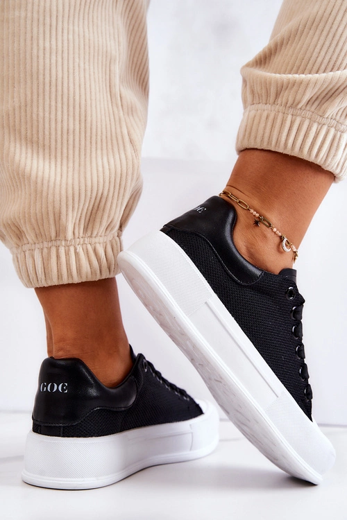 Damskie Trampki Na Platformie GOE JJ2N4073 Czarne