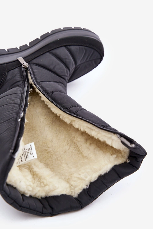 Damskie Śniegowce Ze Zdobieniem Progress PROGJ-24-147 Czarne