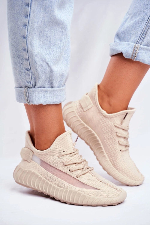 Damskie Sportowe Buty Lekkie Przewiewne Beżowe Lumiere