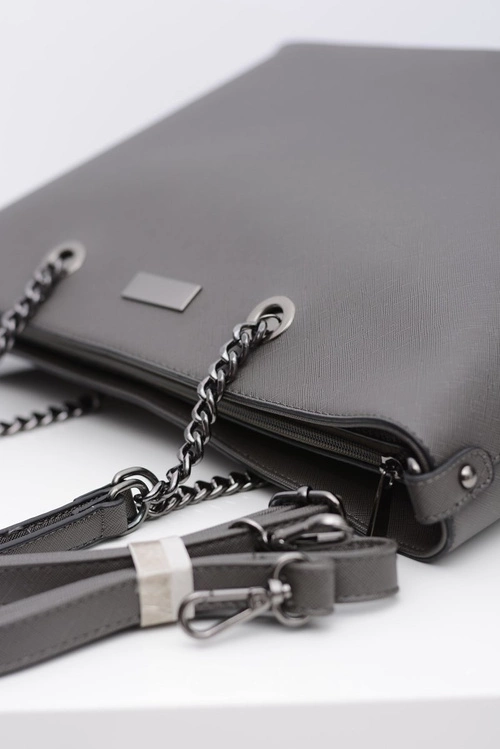 Damska Duża Szara Klasyczna Torebka