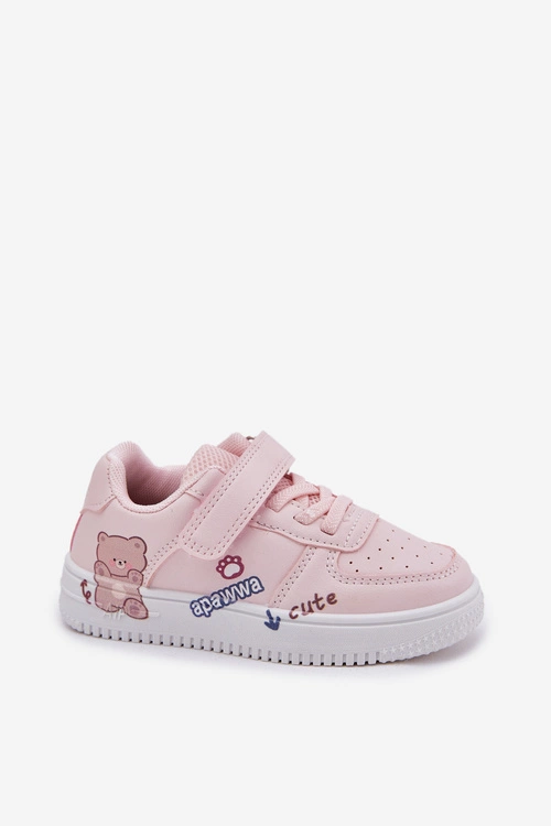 Sneakersy Dziecięce Na Rzep Z Misiem Różowe Callexia