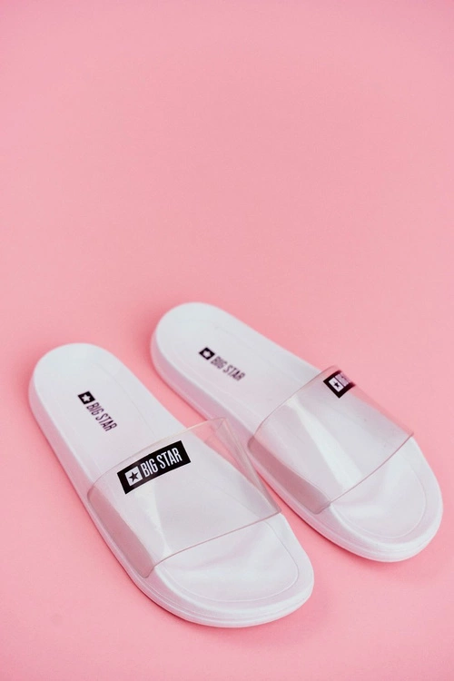 Klapki Damskie Big Star Transparentne Białe DD274A258