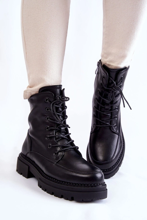 Skórzane Ocieplane Botki La.Fi 250009B-QN Czarne