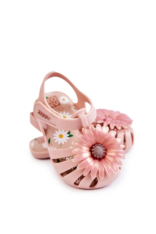 Dziecięce Sandałki Na Rzep Pachnące ZAXY JJ385032 Jasnoróżowe