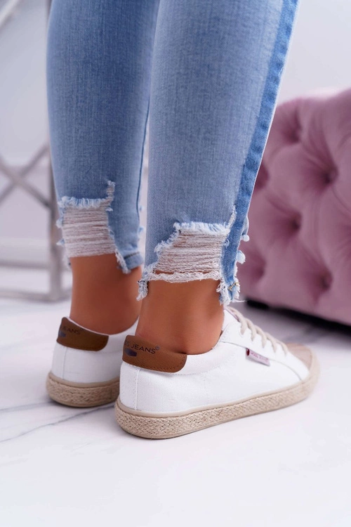 Trampki Damskie Cross Jeans Białe DD2R4095