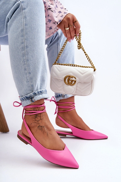 Damskie Wiązane Baleriny Różowe Lilly Ann