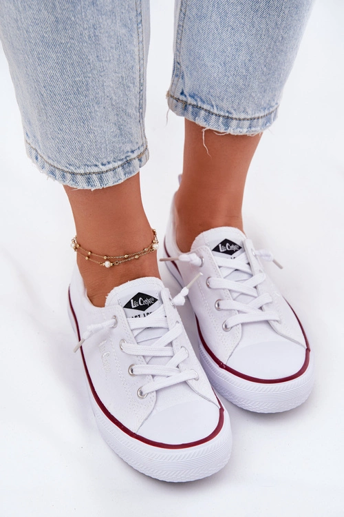 Materiałowe Trampki Damskie Lee Cooper LCW-25-02-3296L Białe