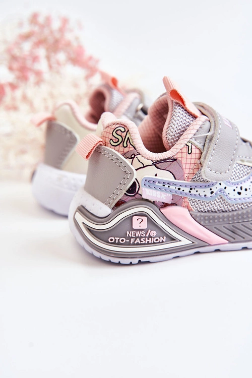 Dziecięce Lekkie Buty Sportowe Szare Snoopy