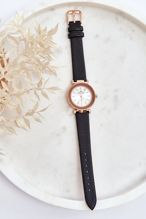 Klasyczny Skórzany Damski Zegarek Giorgio&Dario Czarny