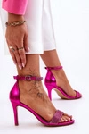 Damskie Sandały Na Szpilce Z Dżetami Fuksja Perfecto