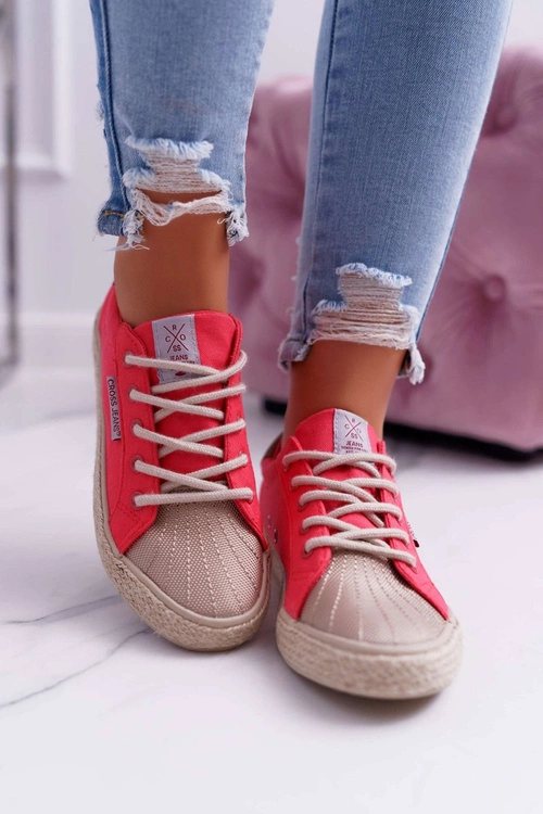 Trampki Damskie Cross Jeans Różowe DD2R4096