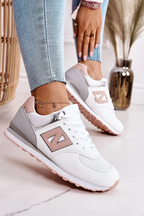 Damskie Sportowe Buty Sneakersy Biało-Różowe Last Minute