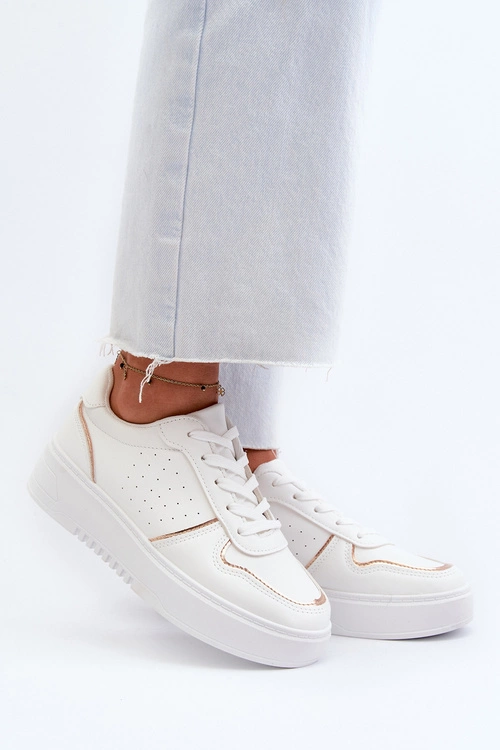 Damskie Sneakersy Na Platformie Białe Tessama
