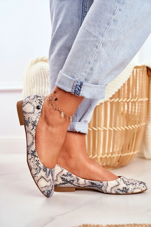 Baleriny Damskie Sergio Leone Biały Wąż BL611 Nemsis