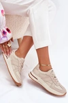 Skórzane Damskie Buty Sportowe Sneakersy Daniel Lopez Just Dare SS2D4043 Beżowe