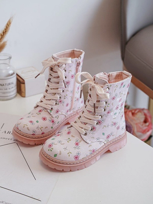 Ocieplane Botki Dziecięce Na Suwak Różowe Dolida