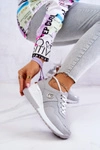 Damskie Skórzane Buty Sportowe Sneakersy Szare Loissa