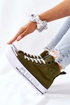 Wysokie Trampki Na Platformie Big Star II274017 Khaki