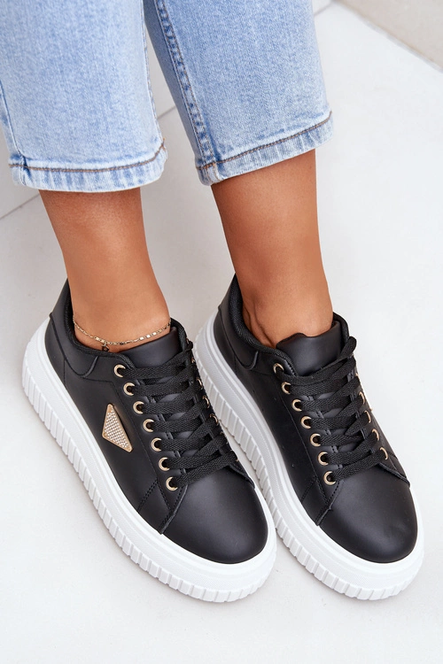 Stylowe Sneakersy Na Masywnej Platformie Czarno-Białe Vallexia