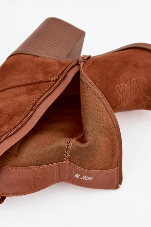 Botki Kowbojki Damskie Na Słupku Camel Jessa