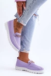 Damskie Wsuwane Tenisówki Slip-On Z Ozdobą Fioletowe Alena