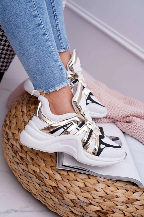 Damskie Sportowe Obuwie Złote Wstawki Felter