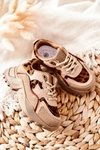 Dziecięce Sportowe Buty Sneakersy Beżowo-Brązowe Nila