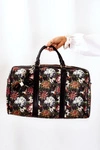Duża Torba Podróżna NOBO M3150-CM20 Kwiaty Czarna
