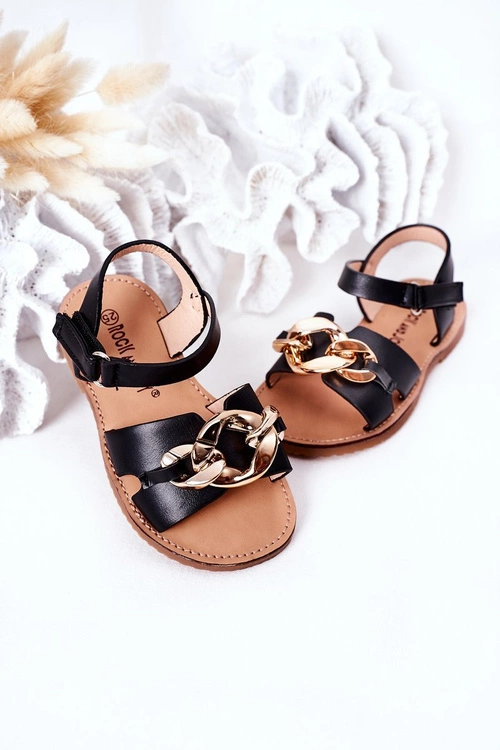 Dziecięce Sandały Z Łańcuchem Czarne Buffy