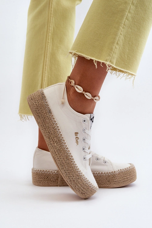 Trampki Z Plecionką Lee Cooper LCW-24-44-2410 Białe