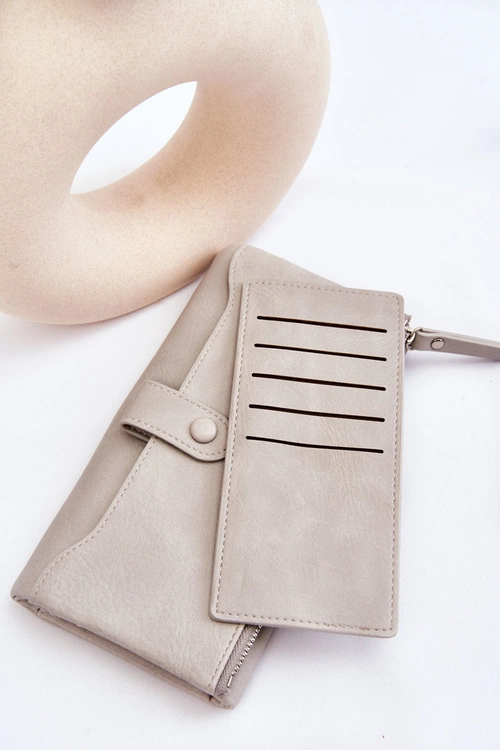 Damski Duży Pojemny Portfel Szary Evina