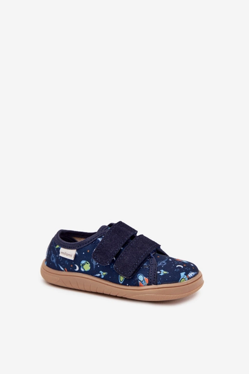 Kapcie Barefoot Chłopięce Kosmos Milami Granatowe Saphira 