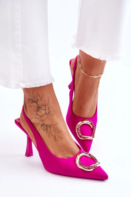 Modne Szpilki Z Ozdobą I Cyrkoniami Fuksja Alexia