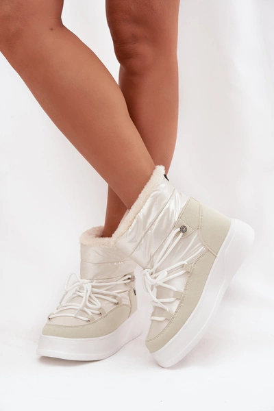 Śniegowce Damskie Na Platformie Lee Cooper LCJ-25-03-3815 Białe