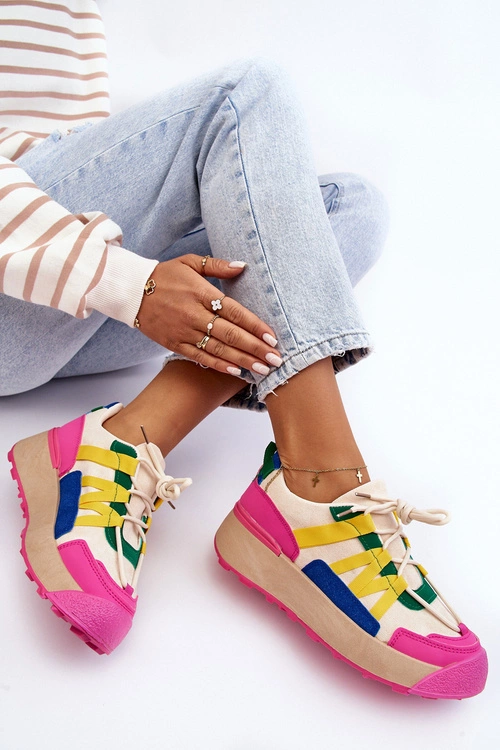 Damskie Zamszowe Buty Sportowe Na Platformie Multikolor Rohan