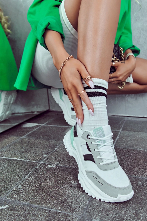 Damskie Buty Sportowe Big Star JJ274A412 Biało-Czarne