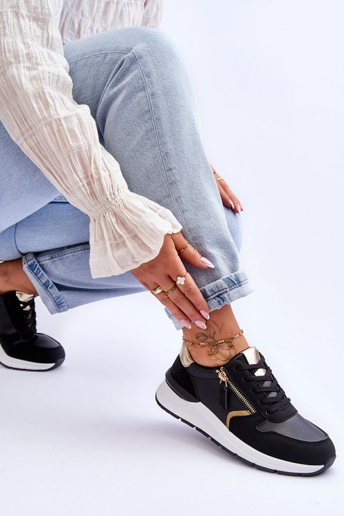 Damskie Sportowe Buty Z Suwakiem Czarne Larisa