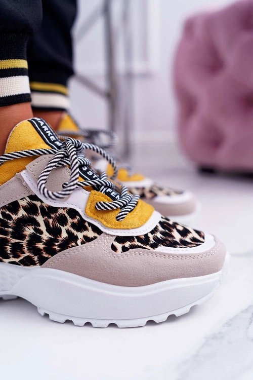 Sportowe Damskie Buty Wysoka Podeszwa Leopard Chillout