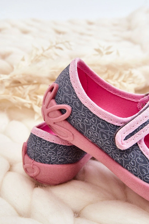 Dziecięce Papcie Baleriny Befado Panda 114X506 Szaro-Różowe