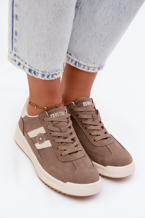 Buty Sportowe Sneakersy Damskie Big Star UU274025 Ciemnobeżowe