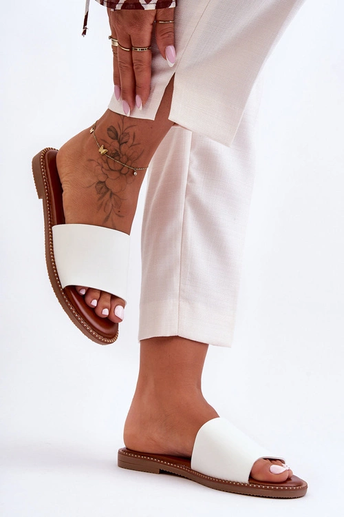 Klasyczne Klapki Damskie Białe Aphrodite